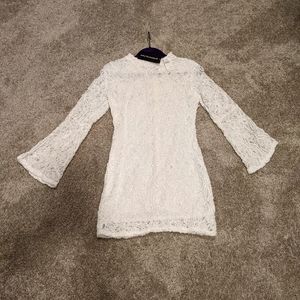 Haute Rouge white lace mini dress